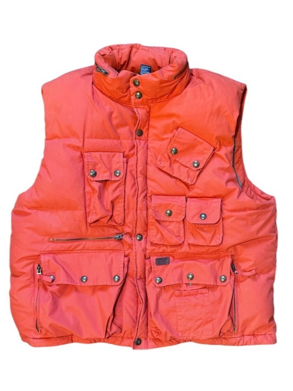 Vintage Polo Multi-Pocket Utility Puffer Vest